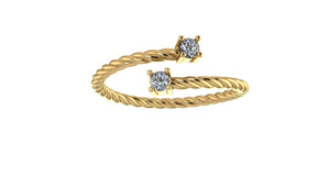 Open Twist Diamond Ring