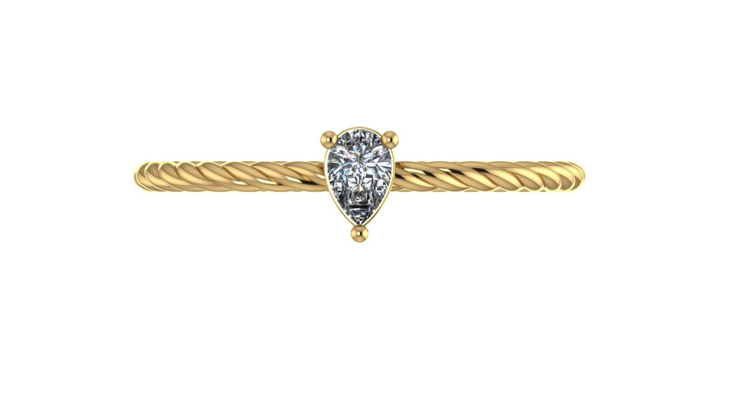 Pear Twist Diamond Ring